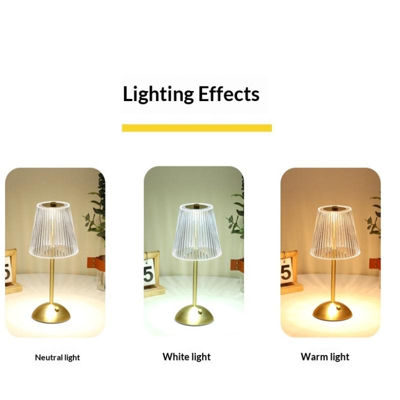 Rechargeable Desk Lamp With LED Aesthetic Design And 3 Color Light Modes For Bedrooms