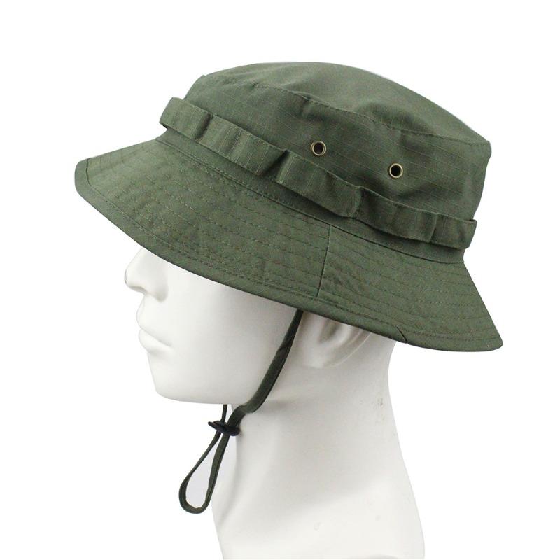 Cappello a secchiello mimetico tattico con visiera corta e tesa rotonda, cappello da pescatore mimetico stile militare, cappello da sole per escursionismo, caccia e attività all'aperto