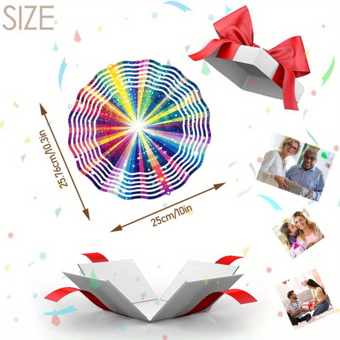 

Радужная металлическая музыка ветра - Красочный вращающийся уличный декор для сада, патио, балкона | Подвесное украшение, работающее от ветра, для Хэллоуина 01A