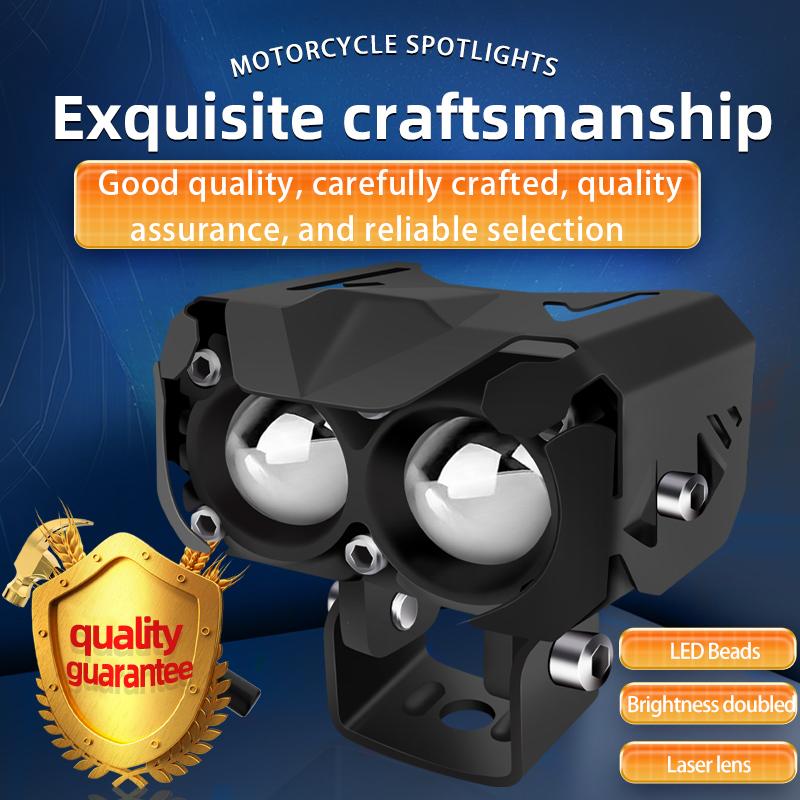 1/2Pcs Motorcycle LED Spotlight Dual Color Hi/Low Beam Fog Lamps for Car Trucks SUV UTV 12V 24VMini Lens Headlight Driving Light