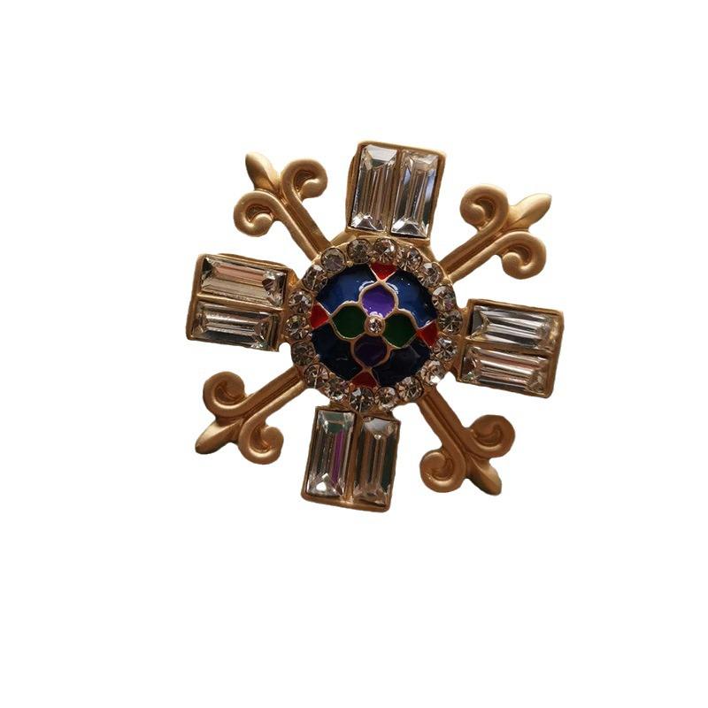 Colorful Baroque Pearl Gem Enamel Brooch Pin