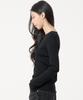 UNKNOWN PLANET Button Ribbed Knit Top Black