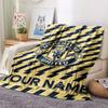 1PC Custom Name Manchester United FC Patterned Flannel Blanket Suitable For All Seasons for Home Decor Warmth and Comfort Gifts Holiday Present_xia