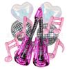 Concert Party Decoration: 10PC Music Note & Guitar Foil Balloons Set