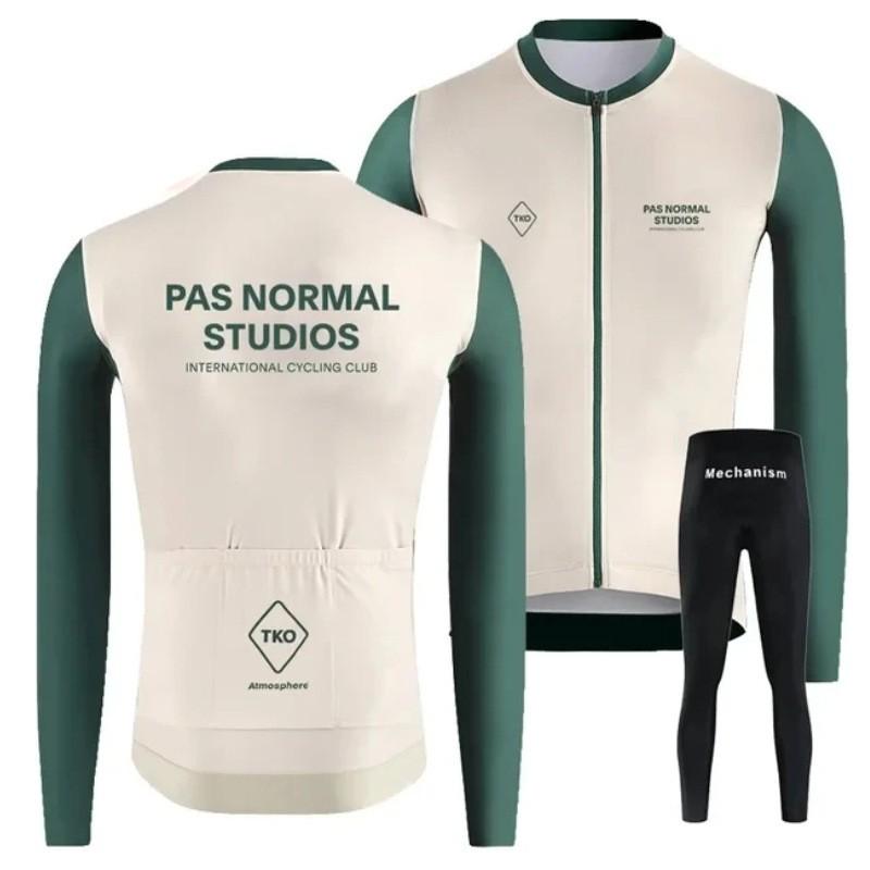 Winter Thermal Cycling Bib Tights With Fleece Lining Long Sleeve Jersey Set Road Bike Riding
