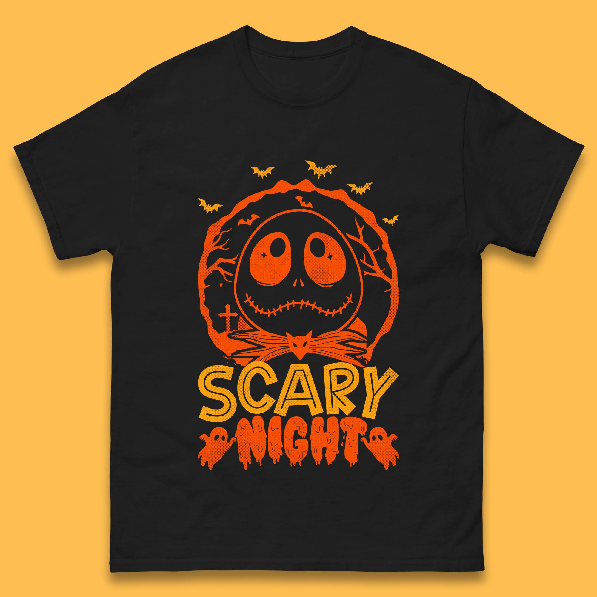 Halloween Scary Night Jack Skellington Mens T Shirt Womens Tops Tees Nightmare Before Christmas Top S
