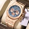 POEDAGAR Luxury Men's Watches Stainless Steel Date Chronograph Male Watch Waterproof Luminous Military Quartz Wristwatch
