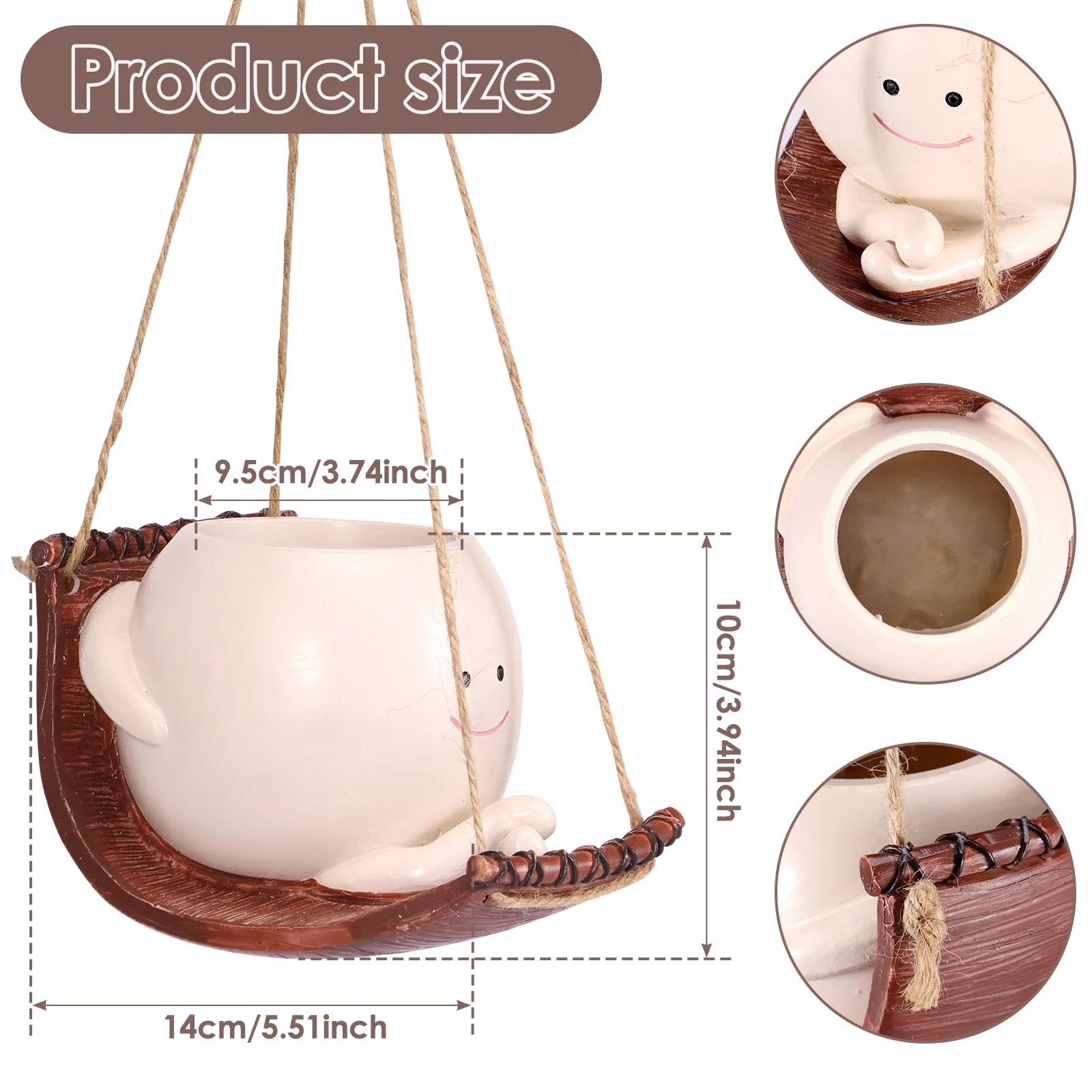 

Качающийся горшок для растений с подвесной головкой из смолы, кашпо для растений в помещении и на открытом воздухе, суккулентные горшки, идеи подарков на Рождество 1PC