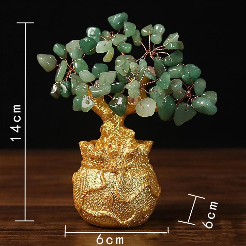 Árvore da sorte Riqueza Árvore de cristal amarelo Ornamentos de árvore de dinheiro natural Estilo Bonsai Riqueza Sorte Feng Shui Ornamentos Artesanato
