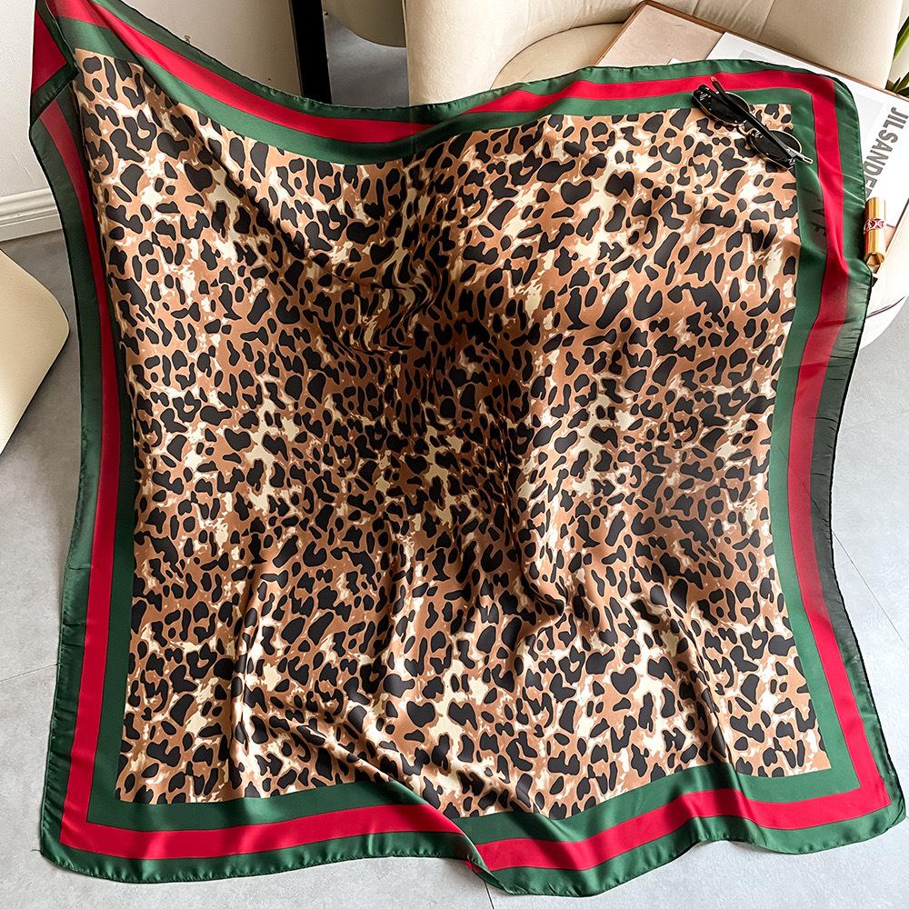 110cm Large Shawl Silk Square Scarf for Women Luxury Print Hijab Bandana Muslim Headband Wrap Beach Stoles Foulard Echarpe