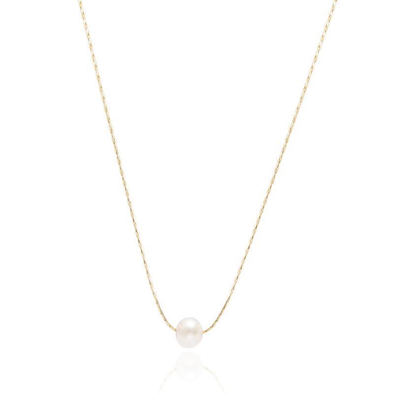 Freshwater Pearl Necklace Collarbone Chain High-End Sense Niche Titanium Steel Non-Fading Jewelry Necklace Women