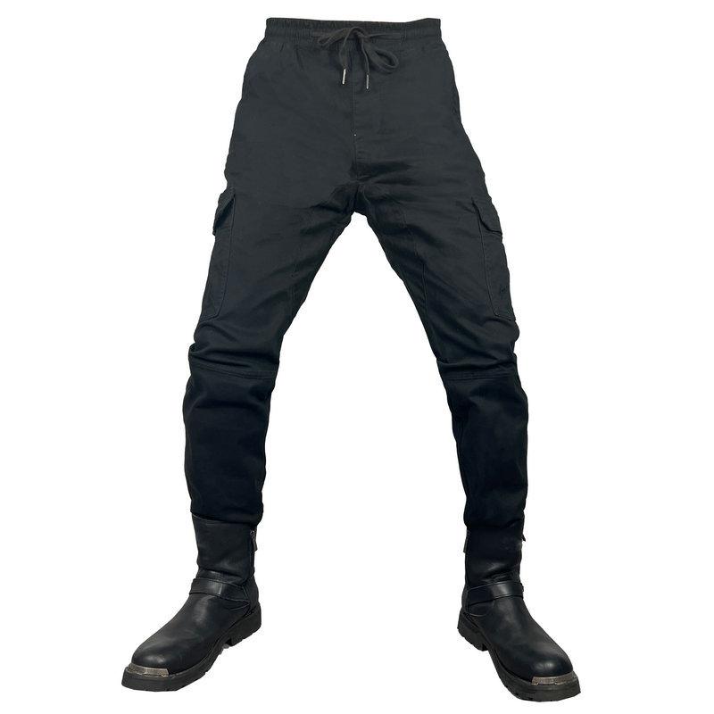 Pantaloni da moto da corsa uomo, pantaloni anti-caduta locomotiva, piedi legati casual multi-tasche da lavoro pantaloni da ciclismo, jeans, ginocchiere
