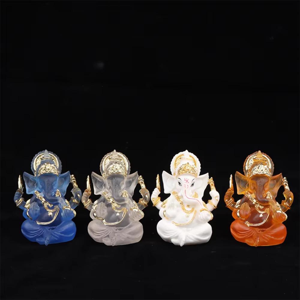 Handmade Sitting Ganesha Sculpture Resin Art Ganesha Car Ornaments  Home Decor