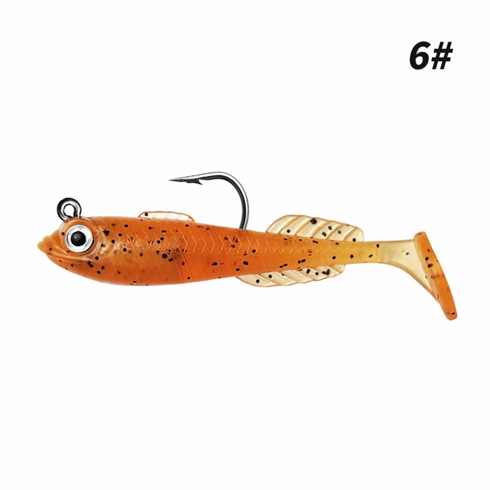

PVC Fish , Salamander T-Tail Hard , Sinking Single Hook Soft for Bass & Predators One Size
