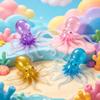 Realistic Colorful Octopus Squeezable Toy Soft Jelly Squeeze Stress Relief Sensory Toy For Kids & Adults