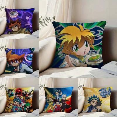 Heißer Anime B-Beyblade Kissenbezug Anti-Milben Kissenbezug Unsichtbarer Reißverschluss seidiger kurzer Plüsch Sofakissenbezug