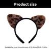 Leopard Pattern Cats Ear Headband Cosplay Costume Hairhoop Masquerades Headwear for Women and Girl Face Washing Hairband