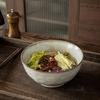 High Feet, Round Belly, Large Noodle Bowl, Japanese-Style Ceramic Bowl, Household Soup Bowl, Vegetable Bowl, Retro Style Ramen Bowl, Tableware, Large