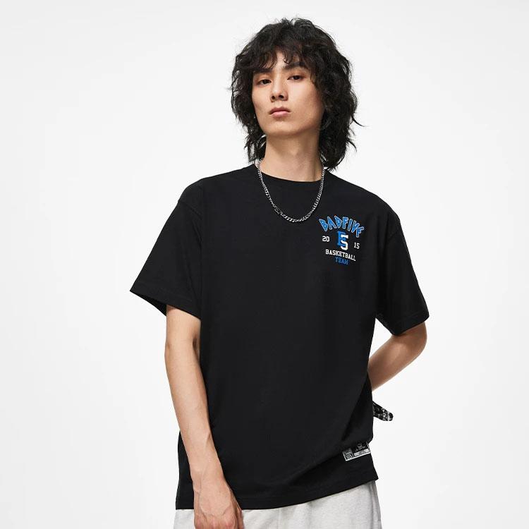 Li-Ning Badfive Series Deception Kurzarm Grafik T-Shirt Herren Tops Schwarz AHST303-2