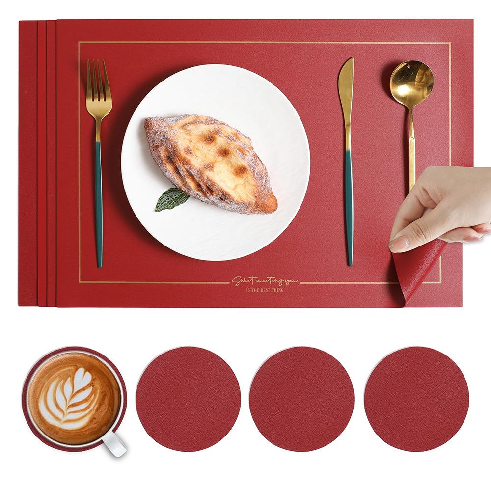 Nordic ins style square placemat waterproof and oil-proof western dining mat premium dining table mat hotel restaurant tray mat coaster
