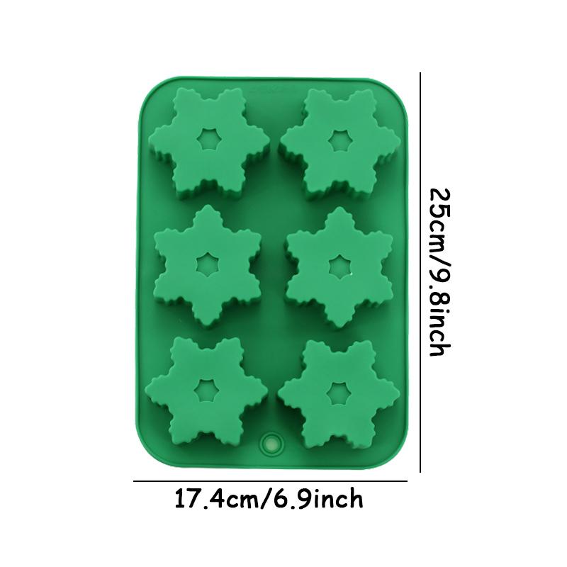 Christmas Mould Snowflake Christmas Tree Stars Elk Snowman Shape Silicone Mold Mini Cakes Soap Chocolate Candy Candles Tool
