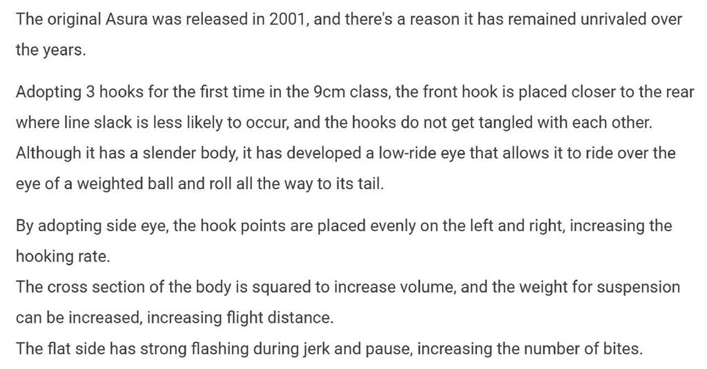 OSP Asura II Suspend Minnow Köder GC-92 (9425)