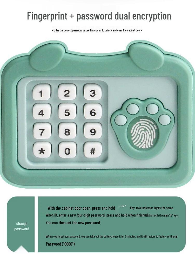 Large Capacity Cartoon Children's Savings Jar with Automatic Deposit/Withdrawal and Password Safe