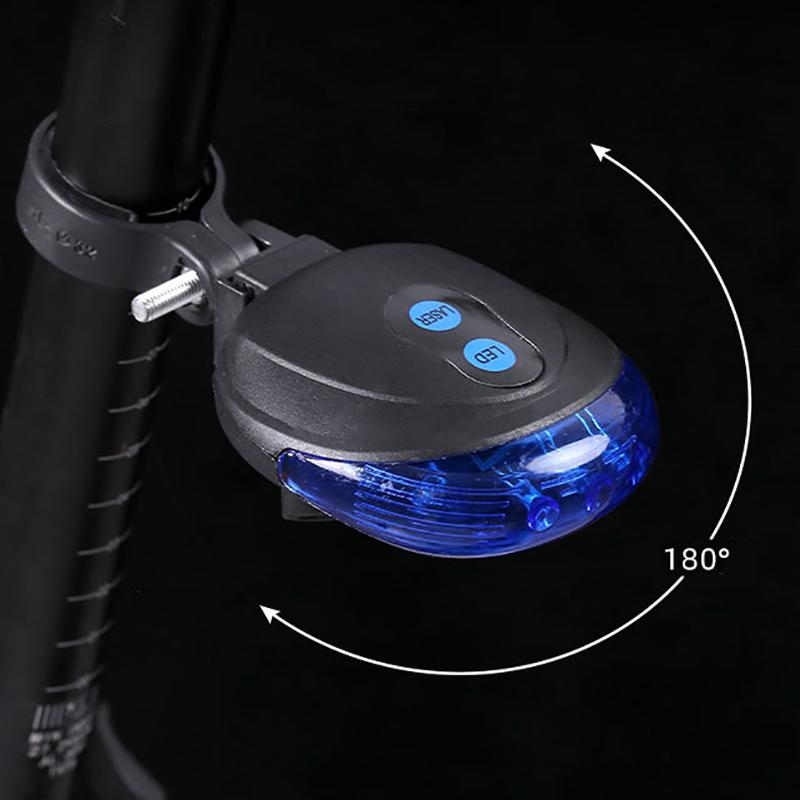 Laserové zadní světlo na kolo 5 LED paralelní laserové čáry laserové zadní světlo horské kolo výstražné světlo