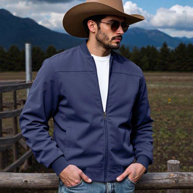Spring and Autumn New Denim Men's Hunting Suede Loose Casual Zipper Suede Jacket