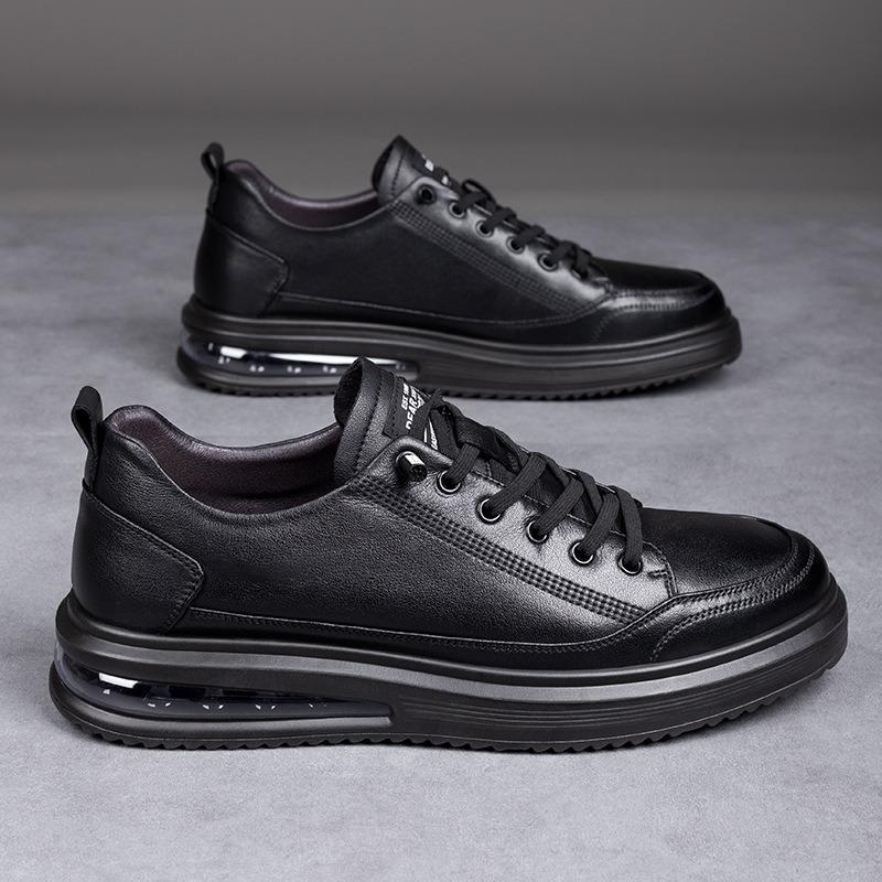 Fashion Spring Autumn Designer New Platform Air Cushion Leather Men's Shoes Fashion Soft Sole Casual Wear-resistant Outdoor Men Sneakers