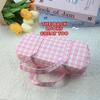 Plaid Pattern Pencil Case Double Layer Stationery Holder Durable Stationery Bag  Girls