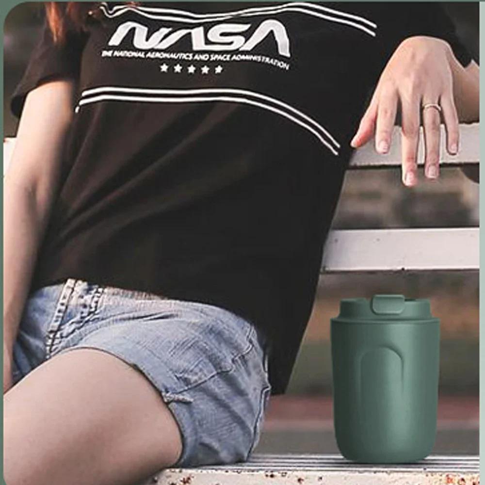 Insulated Water Bottle Thermal Coffee Travel Mug Tumbler Cup Stainless Steel Vacuum Insulated Thermos Flasks Leakproof Drinkware