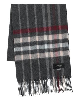 Ch33 Höchste Qualität Kaschmir Tartan Karo Wellenschal Sirius für Damen und Herren GRAU LARSON [Cashmee] 100% Kaschmir, (WIEDERHOLEN (DW13))