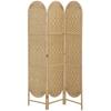 Freestanding Privacy Screen, 3 Panel Folding Room Divider for Living Room, Bedroom and Office, Natural Wood Finish