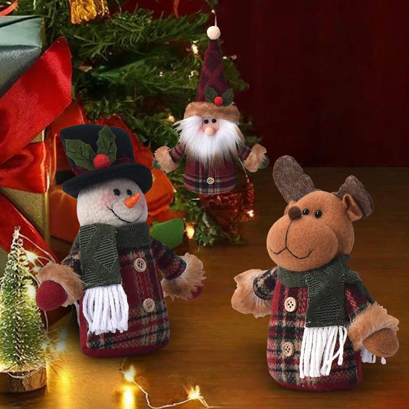 Christmas Decorations Retro Pendant Doll Old Man Snowman Elk Doll Ornaments 3D