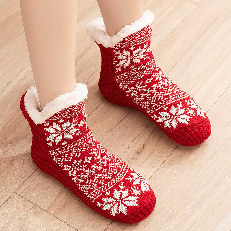 Female Winter Thickened Medium Tube Anti-slip Home Floor Snow Socks