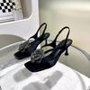 Fashion Elegant Simple Women Shoes 2025 Summer New Women High Heels Anti-slip Versatile Women Sandals Retro Temperament Women's Slippers