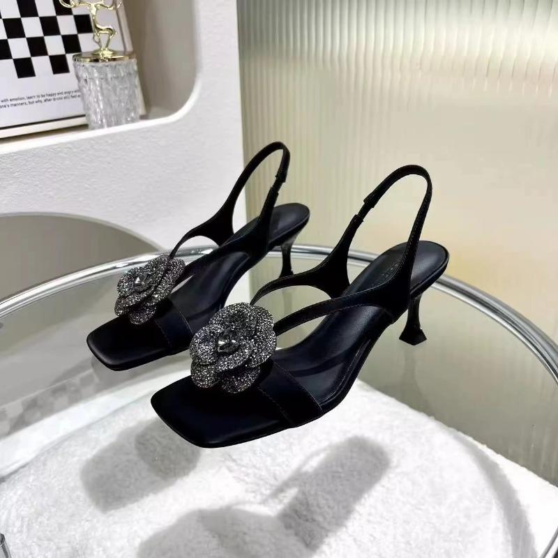 Fashion Elegant Simple Women Shoes 2025 Summer New Women High Heels Anti-slip Versatile Women Sandals Retro Temperament Women's Slippers