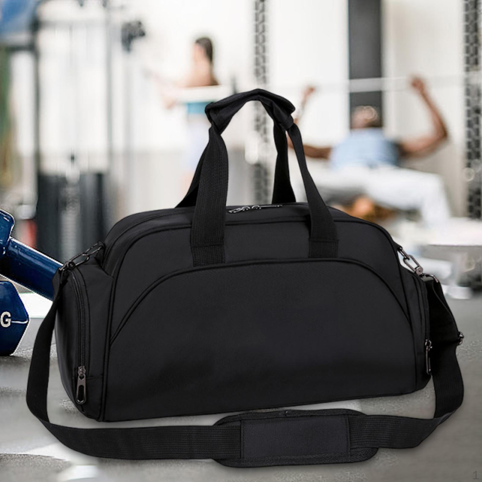 

Travel Duffle Bag Gym Llarge Capacity Oxford with Shoes Compartment Sports Tote for Business Black