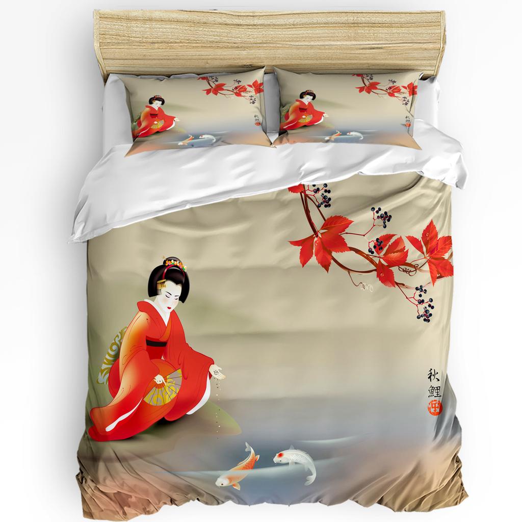 Pumpkin Thanksgiving Maple Leaf Autumn 3pcs Bedding Set For Bedroom Double Bed Home Textile Duvet Cover Quilt Cover Pillowcase