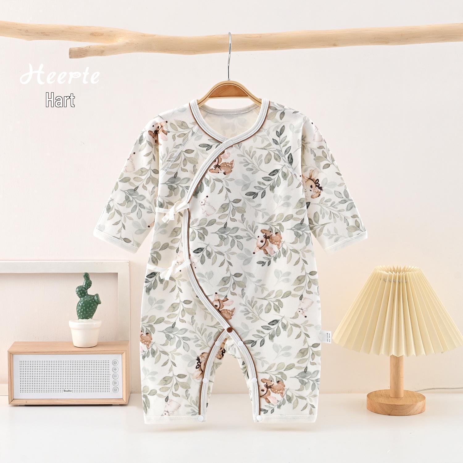 

Комплект из чистого хлопка класса А для новорожденных с защитой животика на завязках-бабочках - Мультяшный боди 59