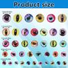 30/60Pcs 6-16mm Animal Glass Eyes Round Eyes Half Round Dragon Eyes 5 Sizes Mini Animal Eyes Cabochons for Art Doll Props Making