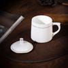 260ml Ceramic Teacup with Lid and Gold Rim