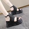 Fashion 9.5CM Women Summer Sandals Open Toe Woven Platform Wedge Sneakers Slippers 2025 Women Casual Shoes Beach Sandálias Das Mulheres