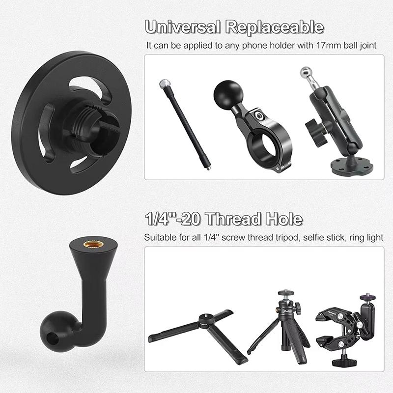 Tripods Accessories Selfie Stick Spiral Magnetic Phone Bracket With 1/4"-20 Tripod Mount Adapter Use For Magsafe iPhone Samsung