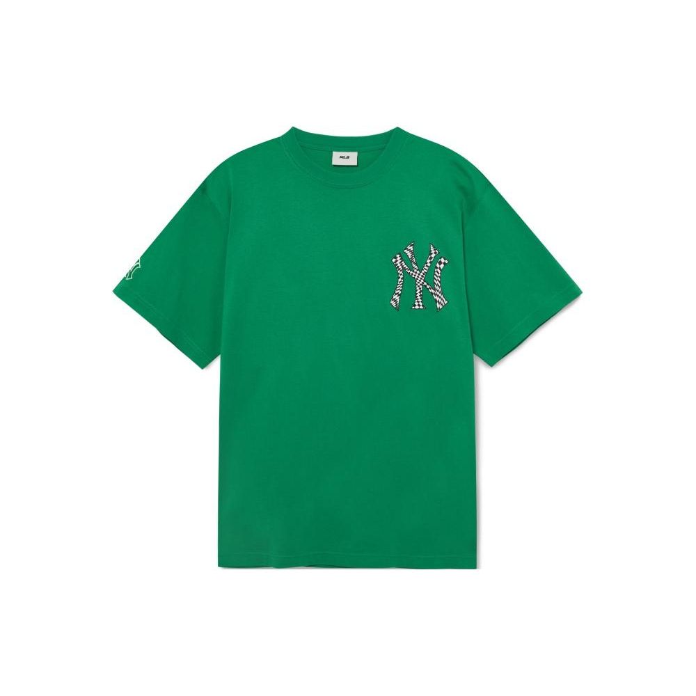 MLB New York Yankees Logo Print American Vintage Crew Neck Short Sleeve T-Shirt Men tops Dark-Green 3ATSO0233-50GND
