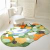 M-Modern-Irregular Green And Yellow Moss Carpet, Grass Moss Carpet Bedroom Kitchen Laundry Room Non-Slip Floor Mat