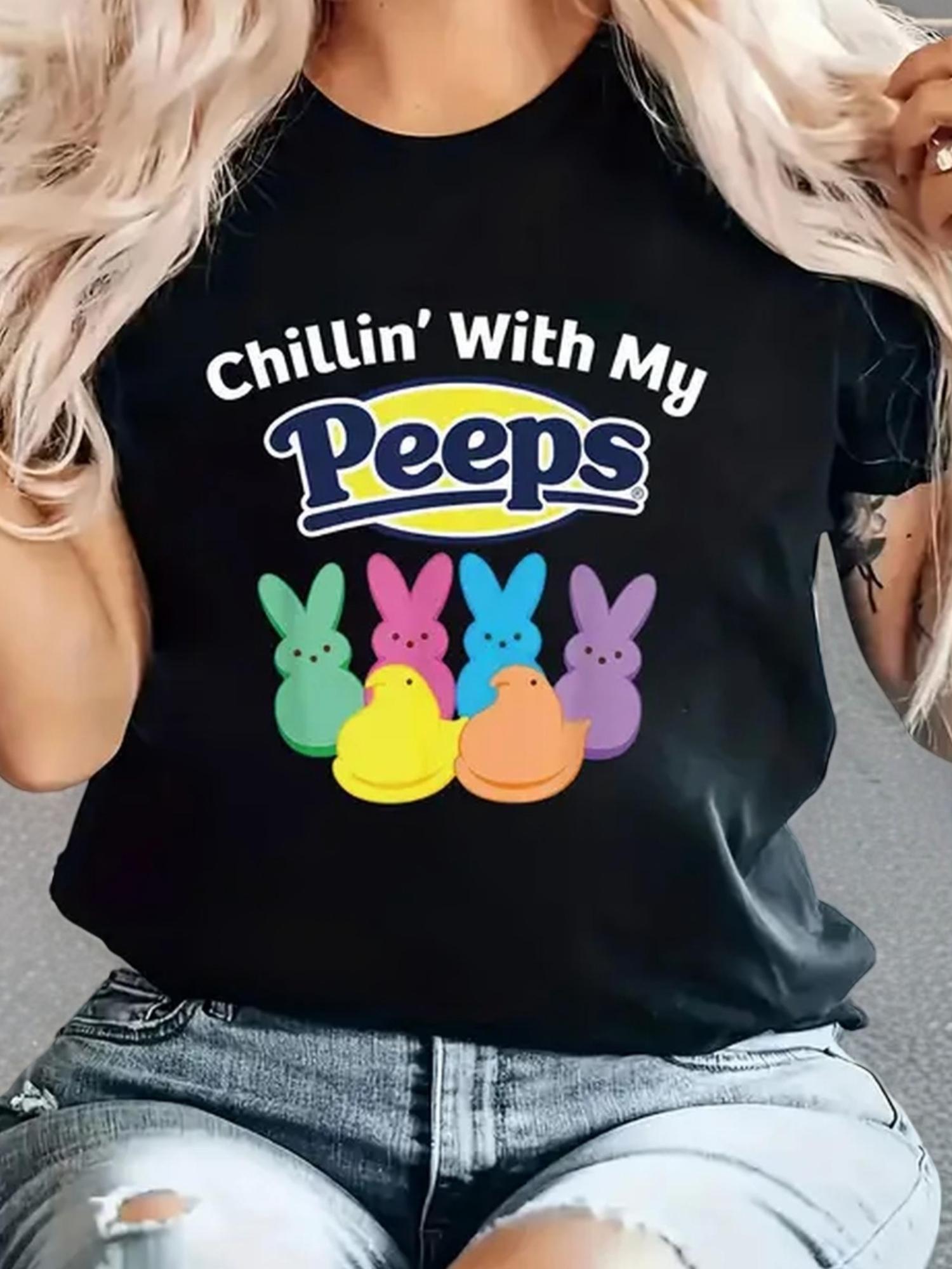 Chillin With My Peeps Easter Bunny Chicks T-shirt L