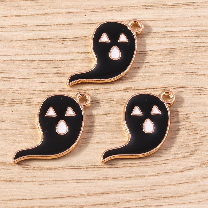

10 Pcs/Set Enamel Halloween Ghost Bat Charms Pendants For Jewelry Making Earrings Necklaces Bracelet Diy Crafts Supplies A6