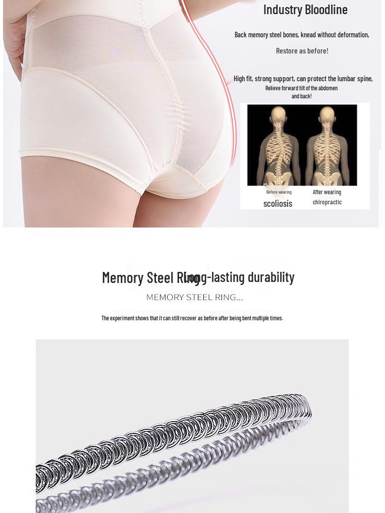 Bestseller High-Waist Bauchkontroll-Bodyformer für die Zeit nach der Geburt für Damen mit Reißverschluss und Knöpfen, Gesäßlifter und Taillenformender Funktion